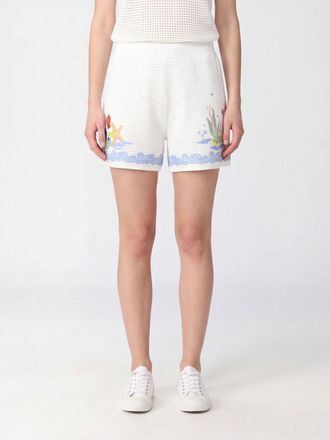Casablanca Pantaloncini in maglia di cotone traforato con ricami