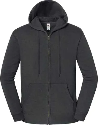 Fruit Of The Loom Fruit of the Loom Unisex Adult Iconic Premium Full Zip Hoodie (Licht Grafiet)