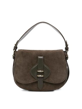 Coccinelle Mud Brown Suede Leather Crossbody Bag