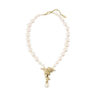 Vivienne Westwood Collana con Perle Grandi Putti - - Accessories - Donna - Giallo - ONE SIZE