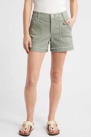 Wit & Wisdom Frayed Patch Pocket High Waist Twill Shorts in Deep Seagrass at Nordstrom Rack, Size 18 (Similar To 14W)