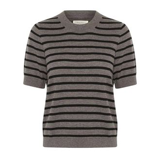 Part Two Black Stripe Knit Jumper - female - Part Two - Round-neck Knitwear - Green - 2XL - Knitwear