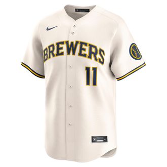 Nike Jackson Chourio Milwaukee Brewers Nike Mens Dri-FIT MLB Limited Jersey in Brown | LM25MZHOMZ9-71E