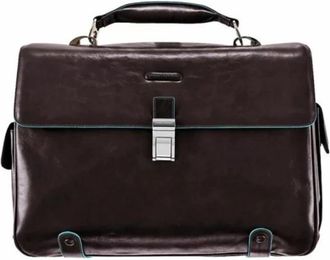 Piquadro Bruine Laptoptas Schoudertas Organizer - Heren - Laptoptassen - Bruin - ONE Size - Leer - Tassen