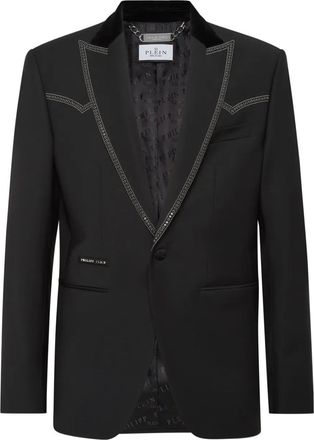 Philipp Plein Blazer Lord Fit con borchie - Nero