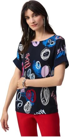 Joseph Ribkoff Stijlvol T-shirt - Dames - T-shirts - Veelkleurig - 4XL - Katoen - Tops
