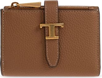 Tod's T Timeless Tri-Fold Portemonnee - Dames - Portefeuilles - Bruin - ONE Size - Leer - Accessoires