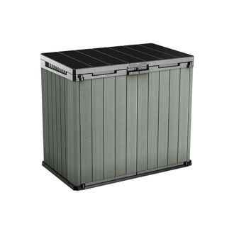 Dmora Dmora - Armario Exterior Napanee, Mueble Para Exteriores, Mueble De Jard&iacute;n Multiusos, Contenedor Para Balc&oacute;n O Garaje, 140x80 H120 Cm, Verde