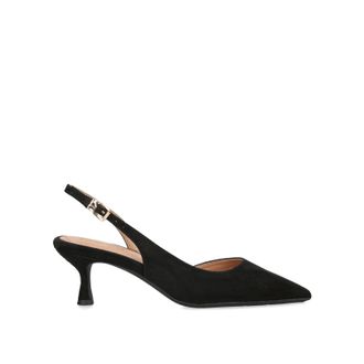 Kurt Geiger Womens Suedette Aria Low Heels - Black - Size UK 3