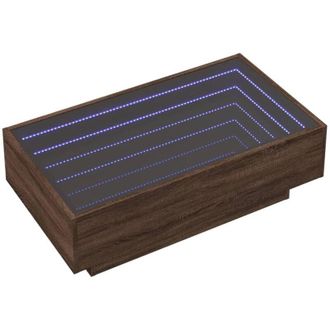 vidaXL Vidaxl - Tavolino Salotto con led Rovere Marrone 90x50x30 cm Multistrato