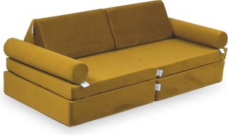 OEM Sof&aacute; De Juegos Peque&ntilde;o Montessori Comfort Velvet Color Oro