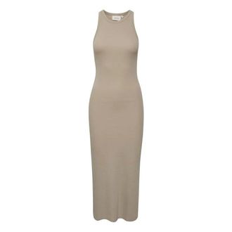 Gestuz Drew GZ Sl Lange Jurk String - Dames - Maxi kleedjes - Beige - XS - Katoen - Kleedjes