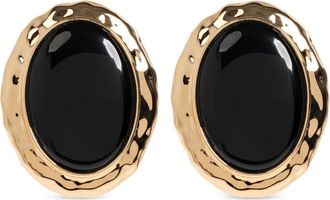 Self Portrait stone-inlay earrings - Gold