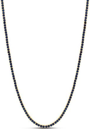 SHYMI Classic 2mm Sapphire Tennis Necklace in Silver/sapphire at Nordstrom