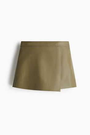 H&M Wrap Skort in Khaki Green at Nordstrom, Size 10