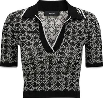 Amiri MA Quad Knit Short Sleeve Polo - Dames - Polos - Veelkleurig - XS - Tops