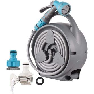 Elle Carrete De Manguera De Jard&iacute;n Retr&aacute;ctil Trywise, Carrete De Manguera De Agua De 16 M Con 7 Boquillas De Pulverizaci&oacute;n, Presi&oacute;n De Agua Ajustable, Para