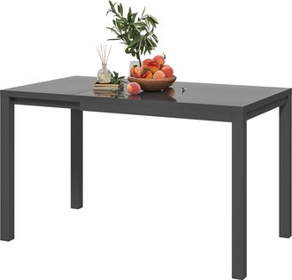 OUTSUNNY Tavolo Da Esterno Allungabile 4-6 Persone In Alluminio Grigio Scuro