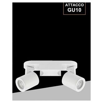 Trade Shop Trade Shop Traesio - Trade Shop - Applique 2 Diffusori Orientabile Soffitto Parete Lampada Gu10 Bianco Nero Th8802 - Blanco