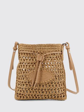 Tod's Mini Crochet Raffia Bucket Bag with Leather Details