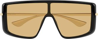Alexander McQueen T-Bar Visor Zonnebril - Dames - Zonnebrillen - Zwart - ONE Size - Accessoires