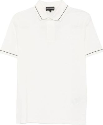 Emporio Armani Logo Katoenen Poloshirt - Heren - Polos - Wit - L - Katoen - Tops