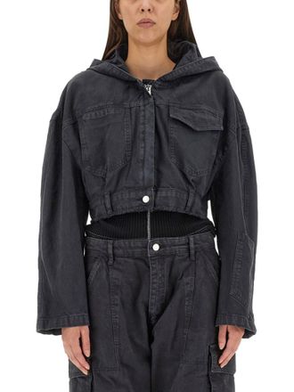 Moschino Black Solid Hood Jacket