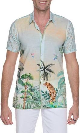 Ranee&rsquo;s Printed Linen & Cotton Shirt in Beige at Nordstrom Rack, Size Medium