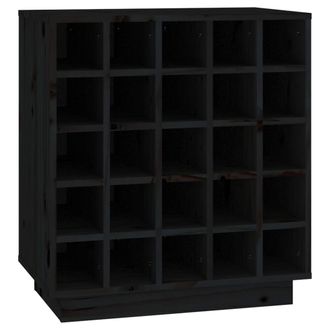 vidaXL Vidaxl - Botellero De Madera Maciza De Pino Negro 55,5x34x61 Cm