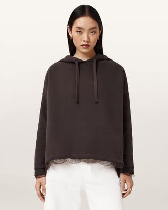 AllSaints Nia Lace Relaxed FIt Hoodie