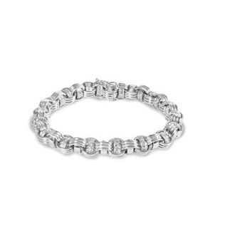 House of Brilliance 14K White Gold 1/2 Cttw Diamond Knotted Byzantine Link Bracelet at Nordstrom
