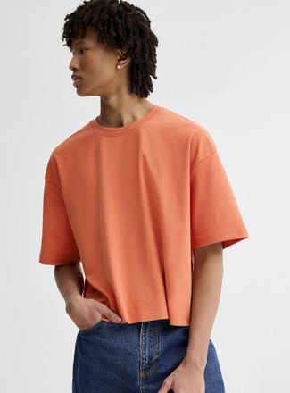 Djab Mens Cropped solid T-shirt Oversized fit
