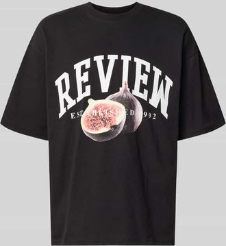 Review Relaxed Fit T-Shirt mit Logo-Print in Black, Gr&ouml;&szlig;e XXL