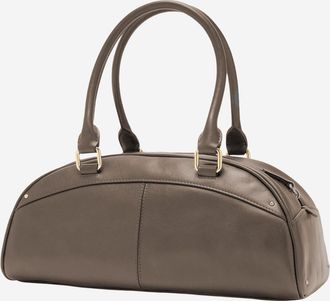 Chlo&eacute; Womens Leather Bowling Bag Taupe Handbags Hand