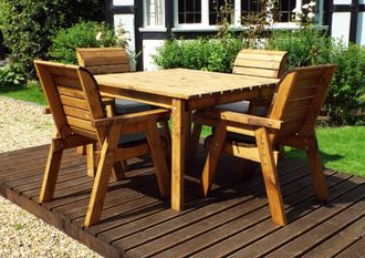 Charles Taylor Trading Four Seater Square Table Set in Brown