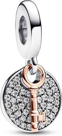 Pandora Two-tone Key to Happiness Double Dangle Charm