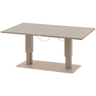Hesperide Hesperide - Tavolo da giardino rettangolare sollevabile salimia in argilla e lino 150 x 80 x 69 cm in alluminio - Hesp&eacute;ride