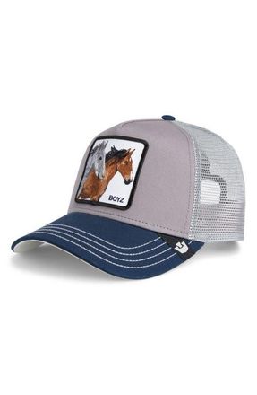 Goorin Brothers The Boyz Patch Trucker Hat in Gray /Navy at Nordstrom