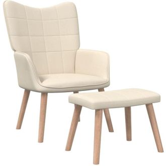 vidaXL Sill&oacute;n De Relax Con Reposapi&eacute;s De Tela Color Crema Vidaxl