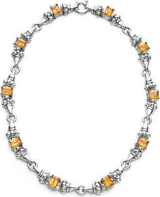 Lagos Glacier Citrine Link Necklace at Nordstrom, Size 16