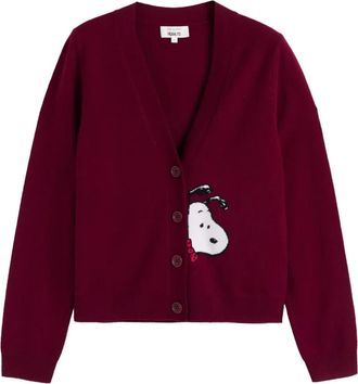Chinti and Parker Snoopy peekabow cardigan - women - Wool/Cashmere - 3L - Red