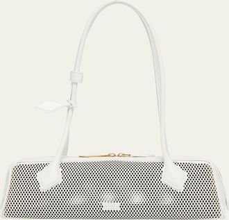 Alaia Le Teckel Medium Shoulder Bag in Fishnet Leather