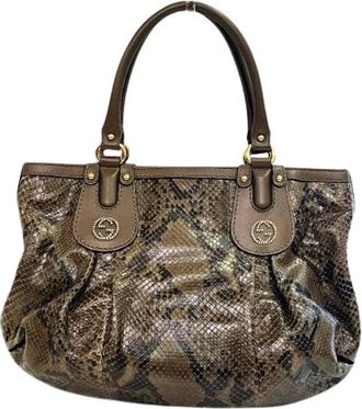 Gucci Pre-owned Handbags, female, Brown, Size: ONE SIZE Pre-owned Python Handbag