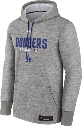 Nike Mens Los Angeles Dodgers Authentic Collection Nike Therma MLB Pullover Hoodie in Grey | NAC303BOLD-RMG
