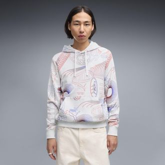 Puma Felpa con cappuccio con grafica Essentials da uomo, Abbigliamento, Bianco, XXL