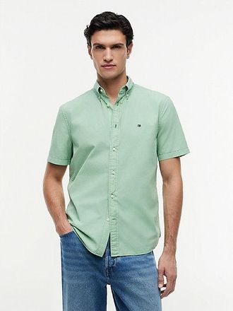 Tommy Hilfiger Regular Fit Washed Poplin Short Sleeve Shirt