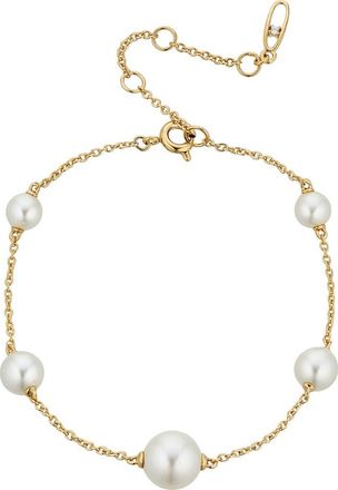 Nadri Dot Dot Dot Imitation Pearl Station Bracelet in Gold With Pearl at Nordstrom