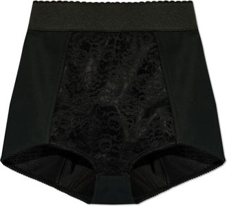 Dolce & Gabbana Hoge taille shorts - Dames - Onderbroek - Zwart - M - Leer - Ondergoed