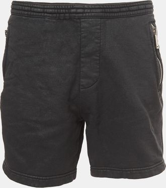 Dsquared2 Black Coated Cotton Drawstring Shorts