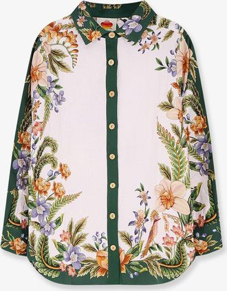 Farm Rio Camicia in lino e viscosa con motivo floreale - FARM RIO - gender_Woman